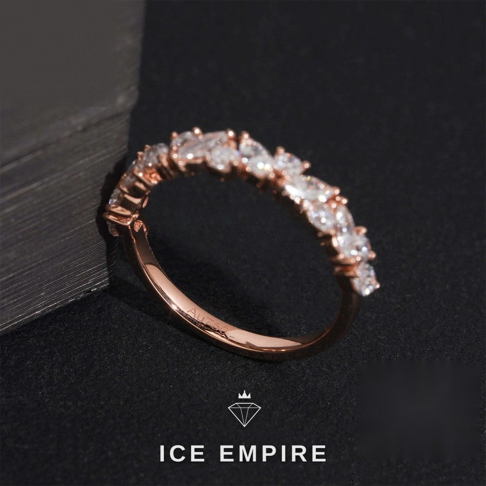 Iced Out Rose Gold Lab Grown Diamond Engagement Ring