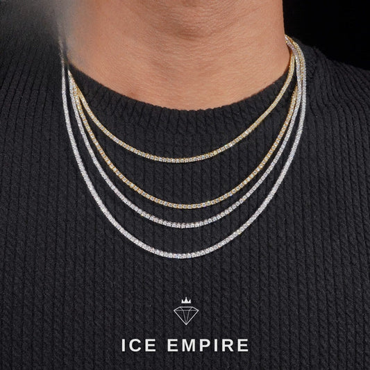Iced Out 925 Silver Moissanite Tennis Chain