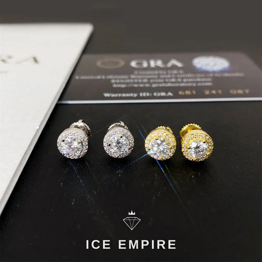 Iced Out 925 Silver Moissanite Earrings