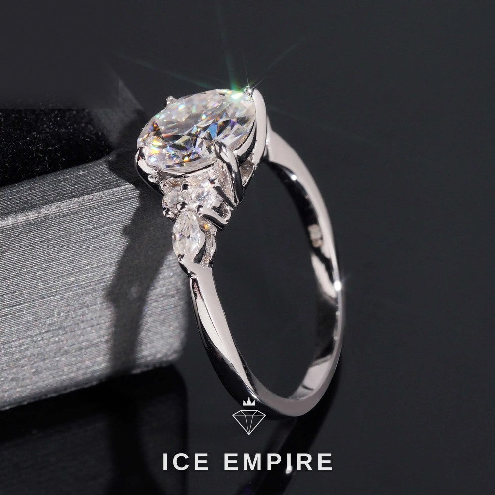 Iced Out 18K Gold Moissanite Wedding Band