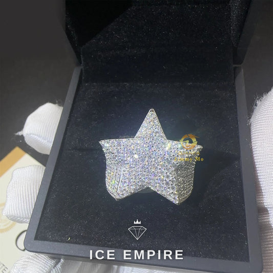 Iced Out 925 Silver Moissanite Ring