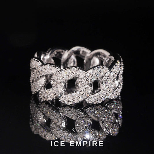 Iced Out 925 Silver Moissanite Cuban Chain