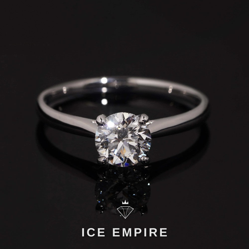 Iced Out 925 Silver Lab Grown Diamond Engagement Ring