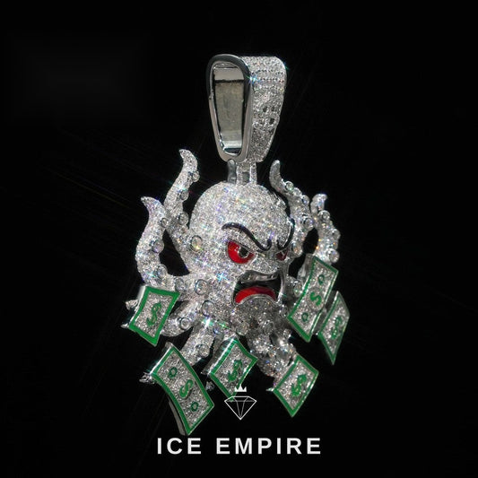 Iced Out Baguette 925 Silver Moissanite Pendant