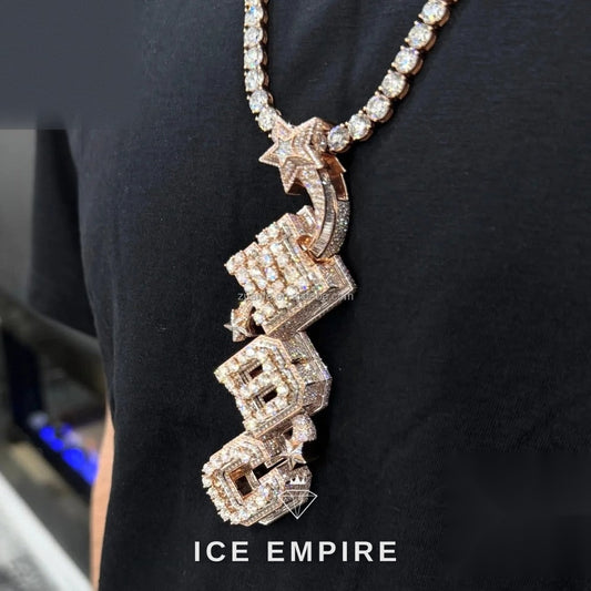 Iced Out 925 Silver Moissanite Pendant