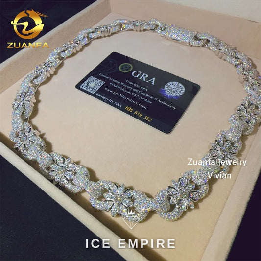 Iced Out Rose Gold Plated Moissanite Cuban Chain