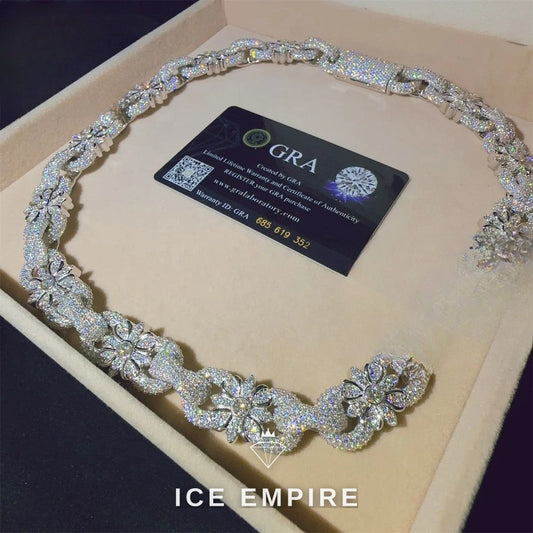 Iced Out Rose Gold Plated Moissanite Cuban Chain