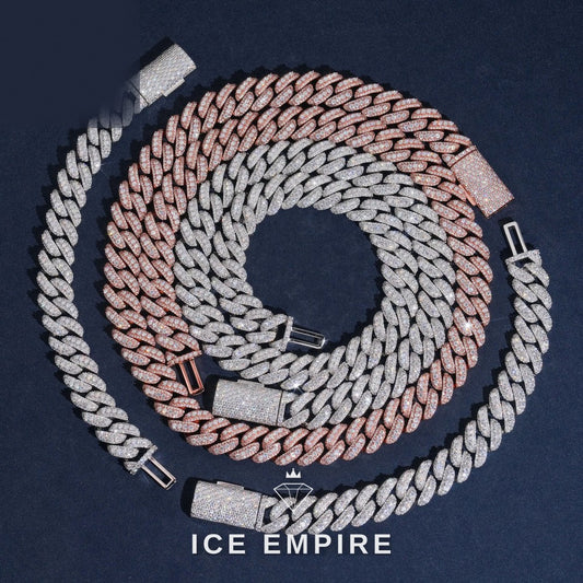 Iced Out Rose Gold Plated Moissanite Cuban Chain