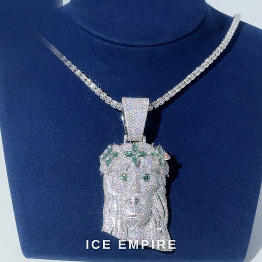Iced Out Rose Gold Plated Moissanite Pendant