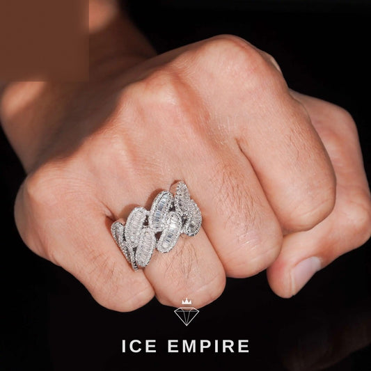 Iced Out Baguette 925 Silver Moissanite Ring