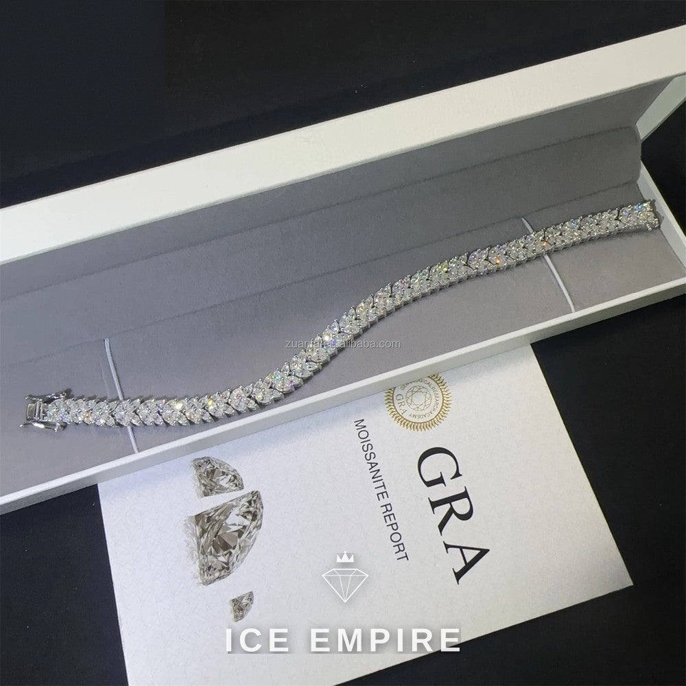 Iced Out 925 Silver Moissanite Tennis Chain