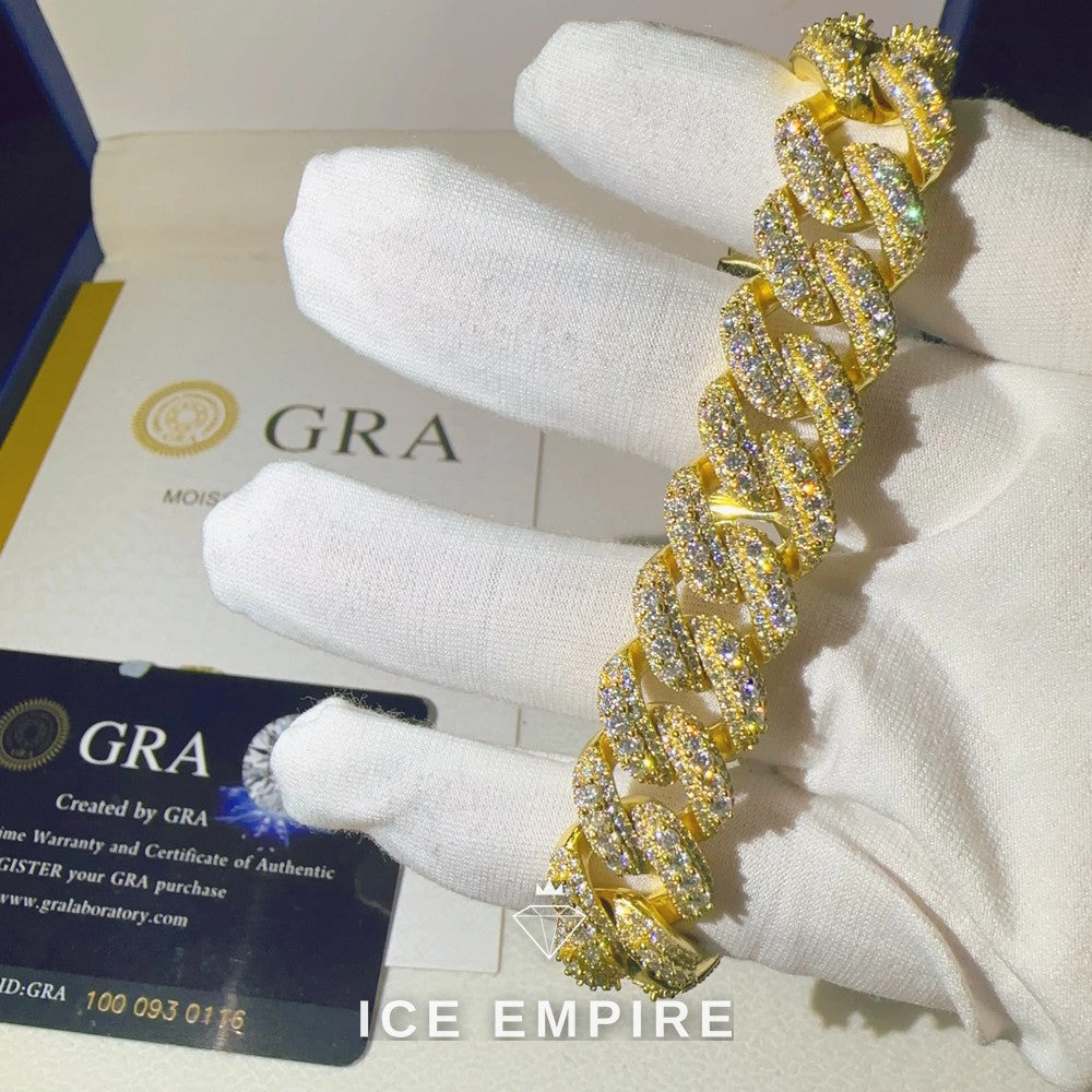 Iced Out 925 Silver Moissanite Cuban Chain