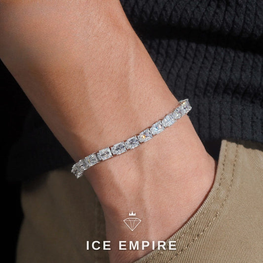 Iced Out 925 Silver Moissanite Tennis Bracelet