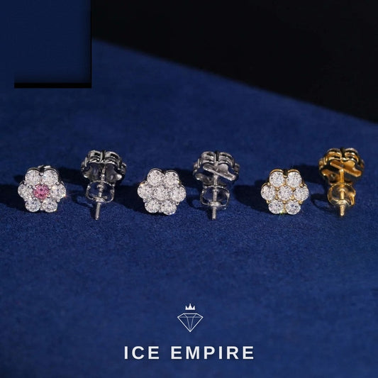Iced Out 925 Silver Moissanite Earrings