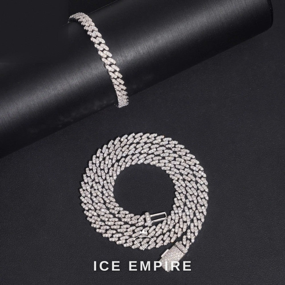 Iced Out Rose Gold Plated Moissanite Cuban Chain