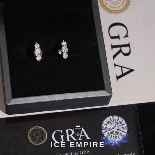 Iced Out 925 Silver Moissanite Earrings