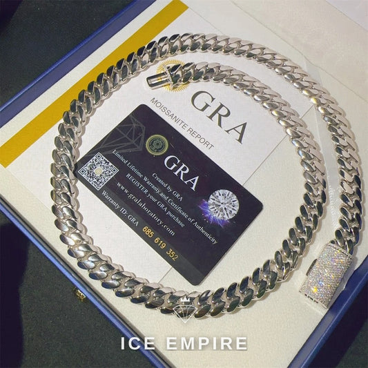 Iced Out Rose Gold Plated Moissanite Cuban Chain