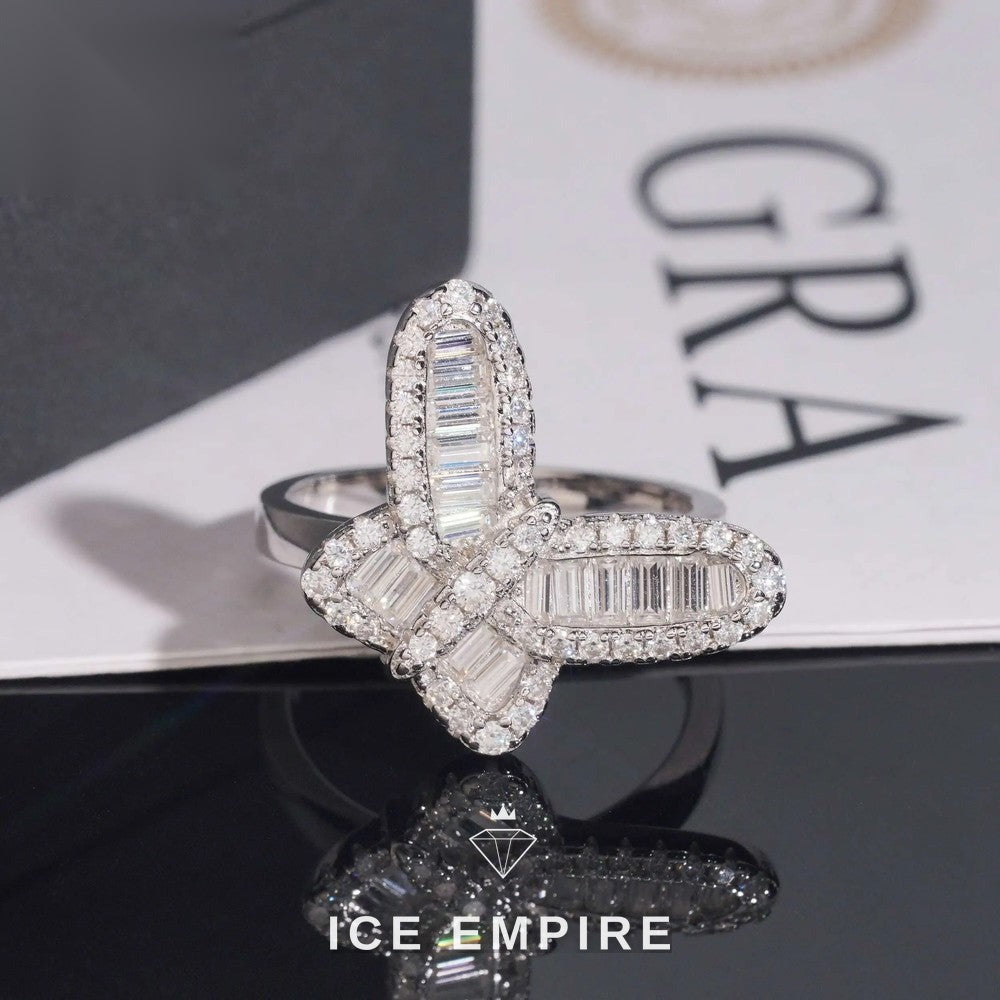 Iced Out Baguette Gold Plated Moissanite Ring