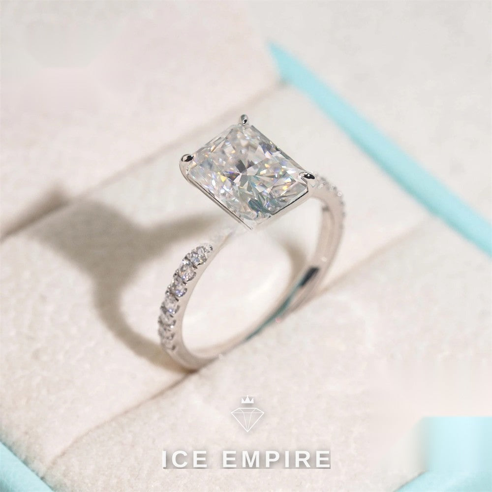 Iced Out 14K Gold Lab Grown Diamond Engagement Ring