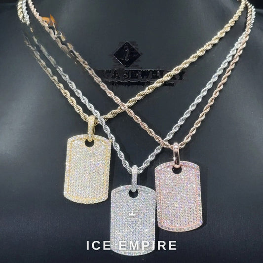 Iced Out Cross 925 Silver Moissanite Rope Chain