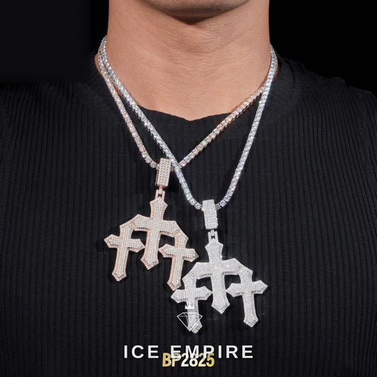 Iced Out Baguette 925 Silver Moissanite Pendant