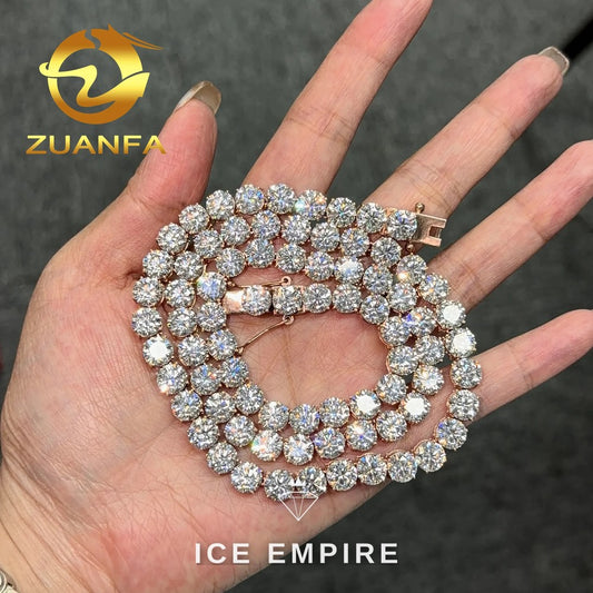 Iced Out 10K Gold Moissanite Tennis Chain