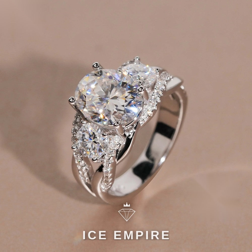 Iced Out Gold Plated Moissanite Wedding Band
