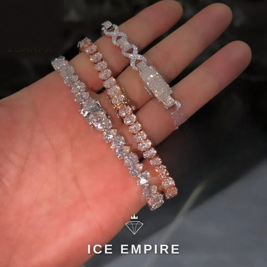 Iced Out Rose Gold Plated Moissanite Tennis Chain