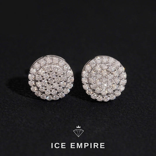 Iced Out 14K Gold Moissanite Stud Earrings