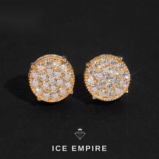 Iced Out Cluster Rose Gold Plated Moissanite Earrings