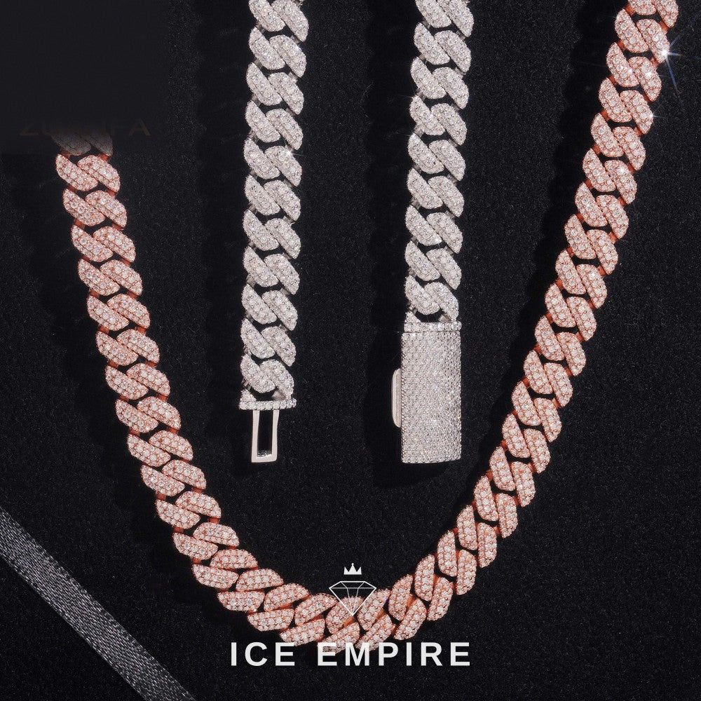 Iced Out Gold Plated Moissanite Cuban Chain