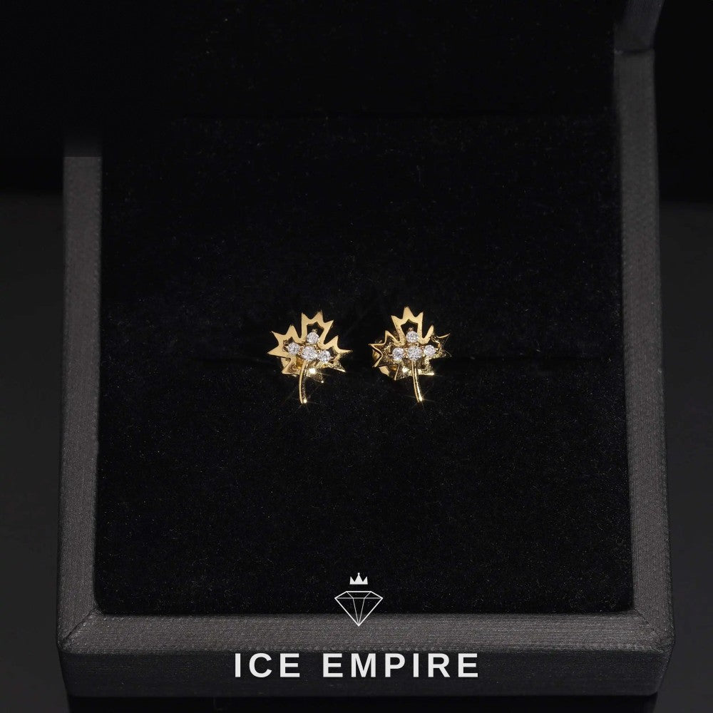 Iced Out Rose Gold Plated Moissanite Stud Earrings