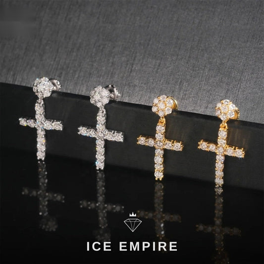 Iced Out 925 Silver Moissanite Earrings