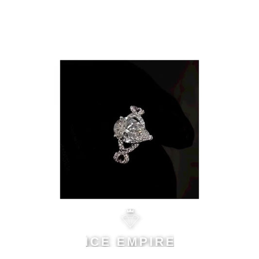 Iced Out 10K Gold Moissanite Engagement Ring