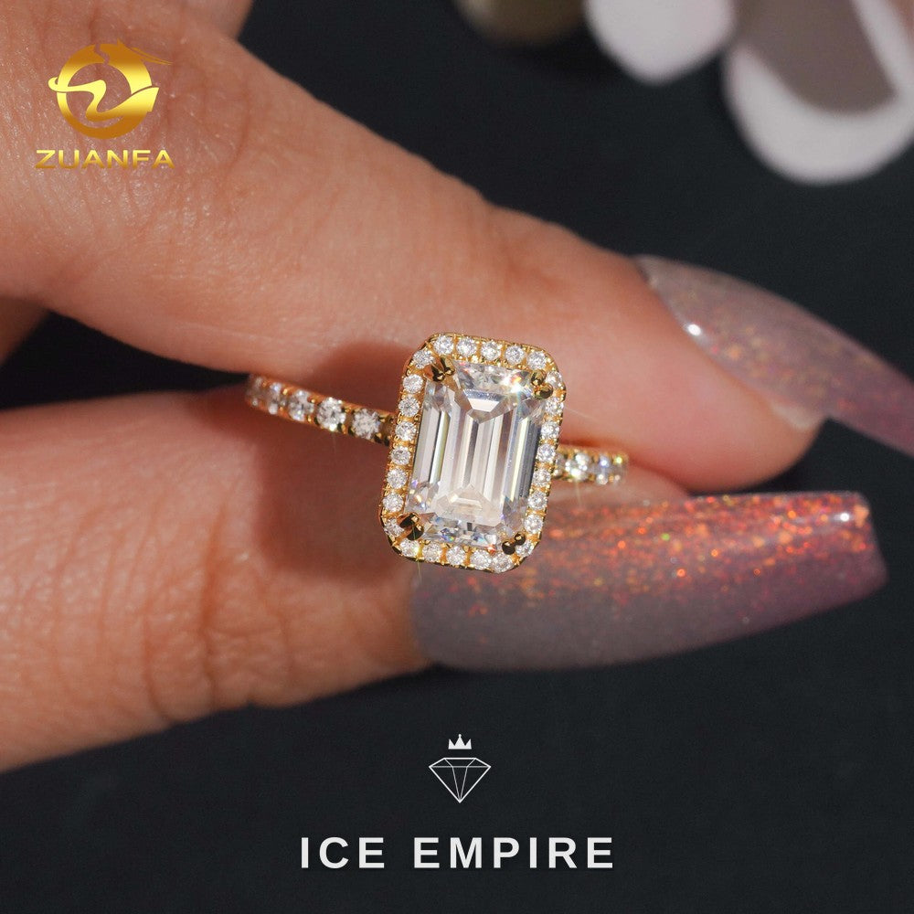 Iced Out Gold Plated Moissanite Wedding Band
