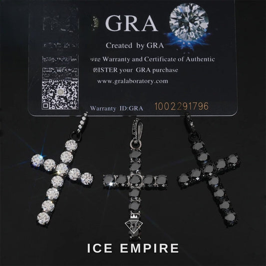 Iced Out Cross Rose Gold Plated Moissanite Pendant