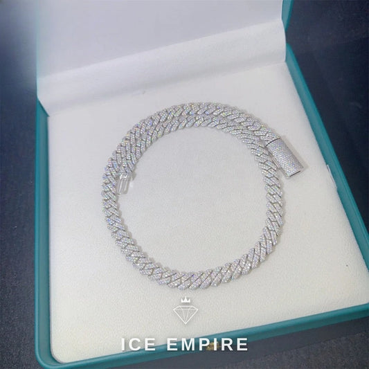 Iced Out Rose Gold Plated Moissanite Cuban Chain