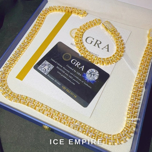 Iced Out Rose Gold Plated Moissanite Cuban Chain