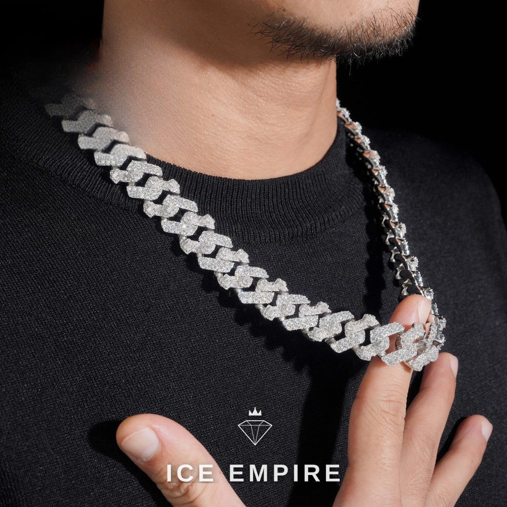Iced Out Rose Gold Plated Moissanite Cuban Chain