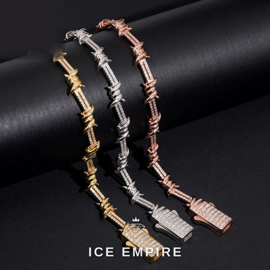 Iced Out Rose Gold Moissanite Bracelet