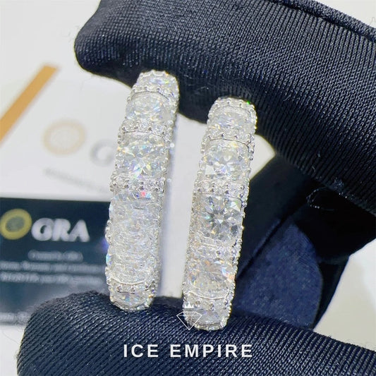 Iced Out 925 Silver Moissanite Engagement Ring