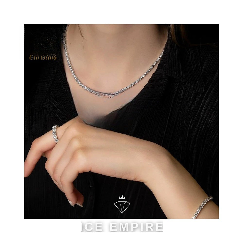 Iced Out 925 Silver Moissanite Cuban Chain