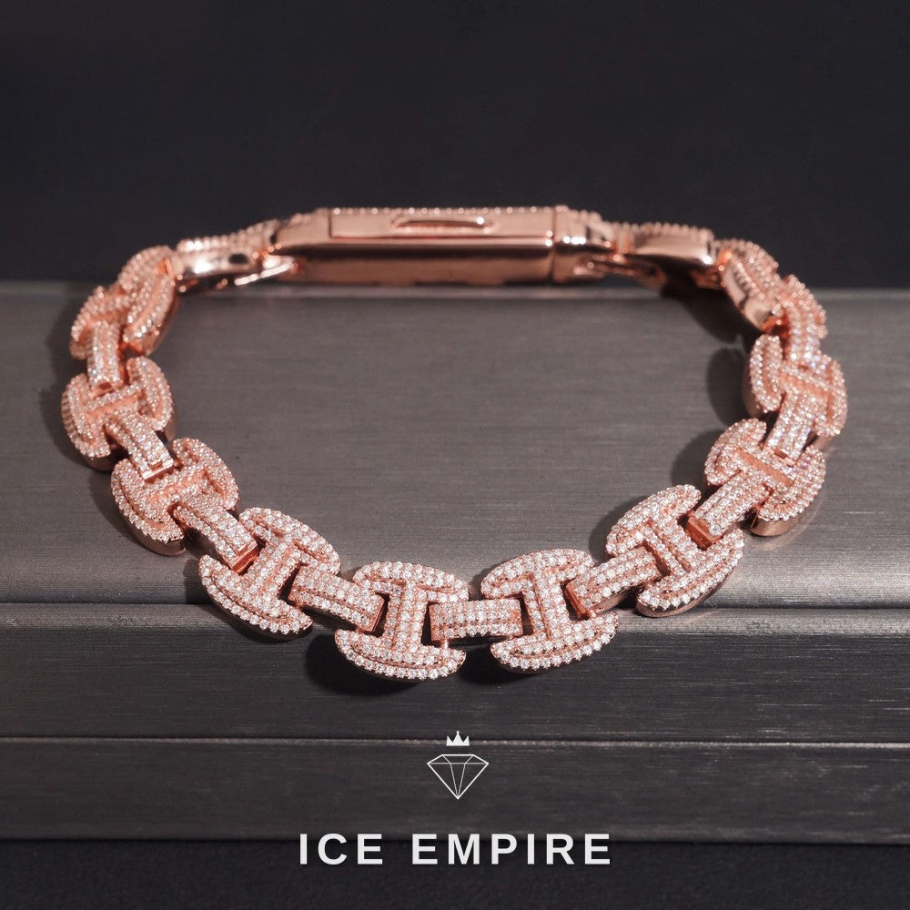 Iced Out Rose Gold Plated Moissanite Cuban Chain