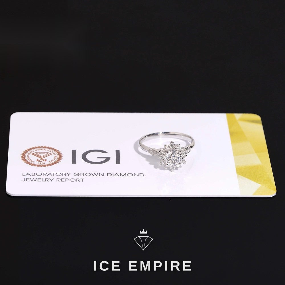 Iced Out 18K Gold Lab Grown Diamond Wedding Band