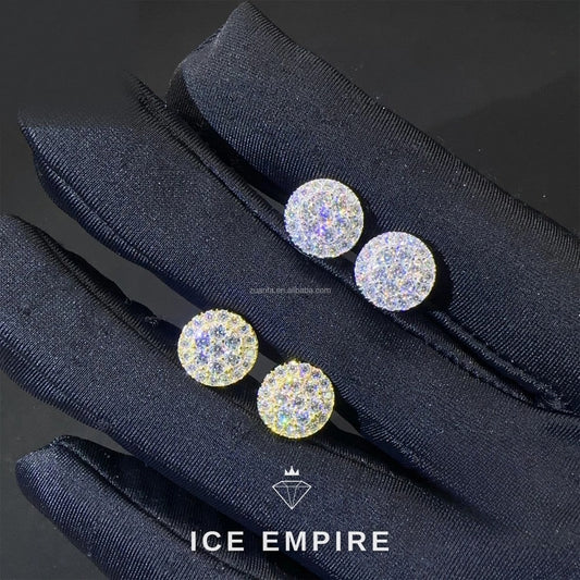 Iced Out Rose Gold Plated Moissanite Stud Earrings