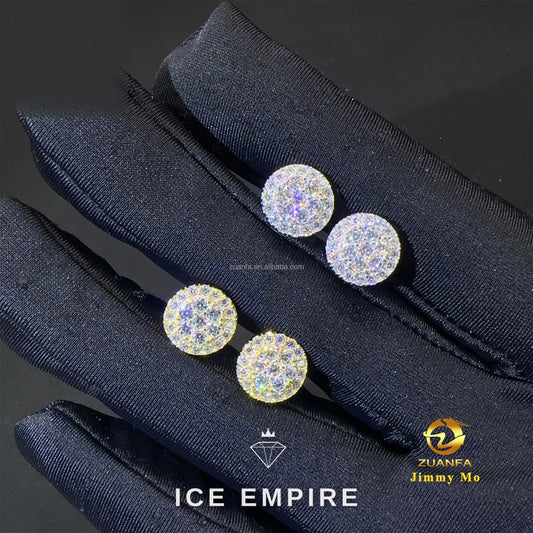Iced Out Rose Gold Plated Moissanite Stud Earrings
