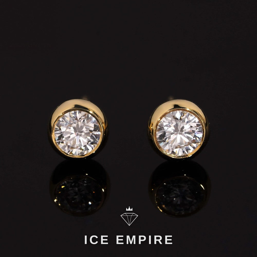 Iced Out 18K Gold Lab Grown Diamond Earrings