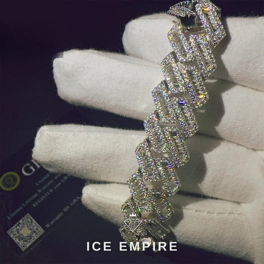 Iced Out Rose Gold Plated Moissanite Cuban Chain