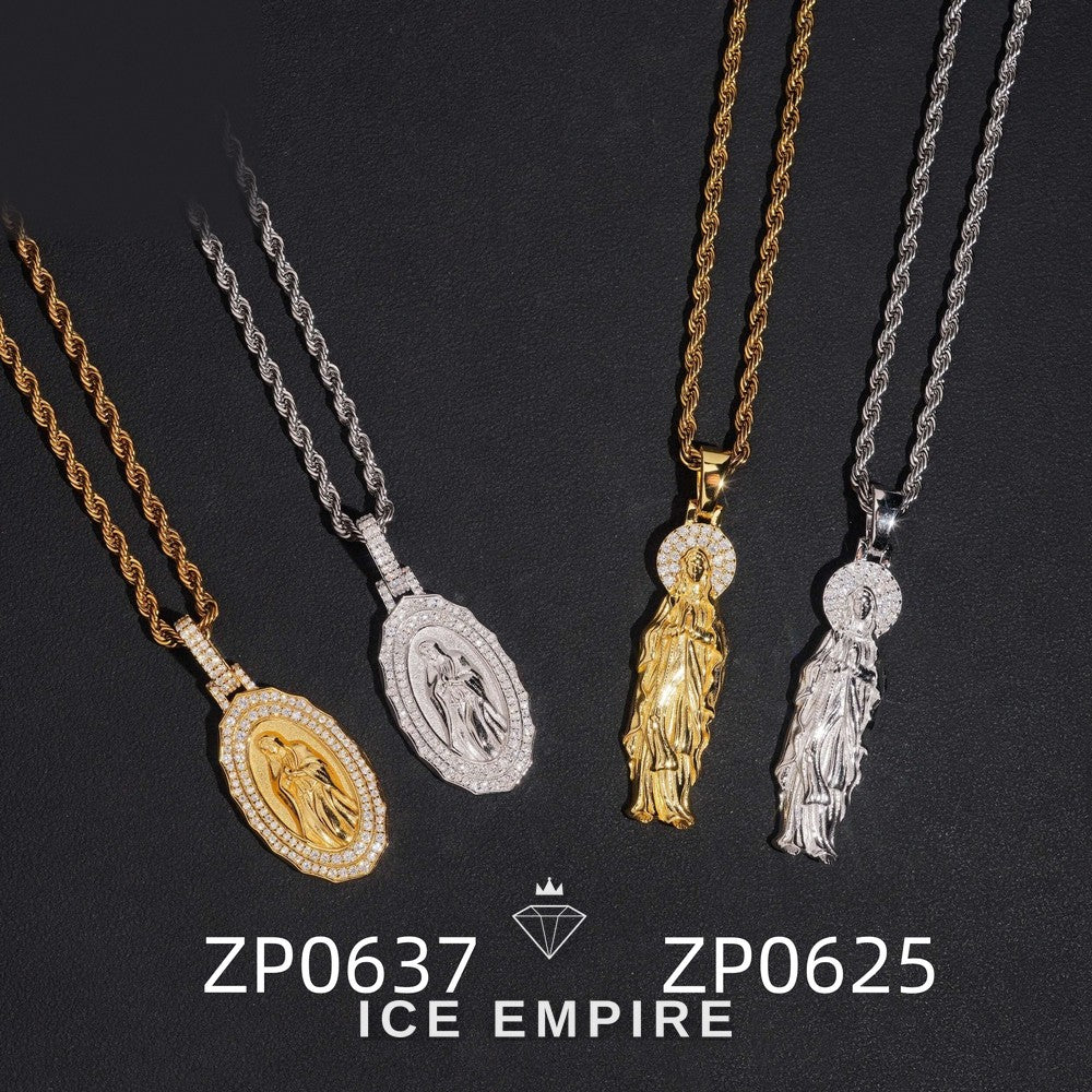 Iced Out Rose Gold Plated Moissanite Pendant