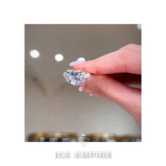Iced Out Heart 18K Gold Lab Grown Diamond Engagement Ring
